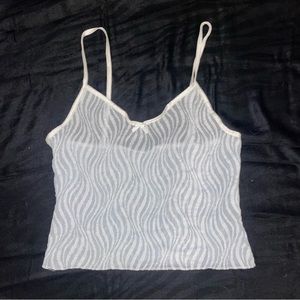 Y2k sheer mesh light blue camisole